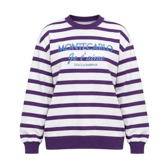 Dolce & Gabbana Sweatshirt met ronde hals - Dames - Sweatshirts & Hoodies - Paars - Maat: S Katoen