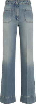 Victoria Beckham Blauwe Wijde Jeans voor Vrouwen - Dames - Loose Fit Jeans - Blauw - W29 - Katoen - Jeans