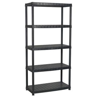 Berkfield Home Storage Shelf 5-Tier Black 91.5x45.7x185 cm Plastic