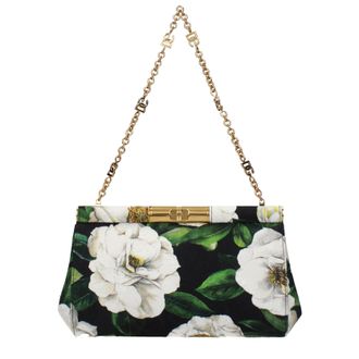 Dolce & Gabbana Dolce&Gabbana Marlene Clutch Damens Stoff Schwarz/Wei&szlig;