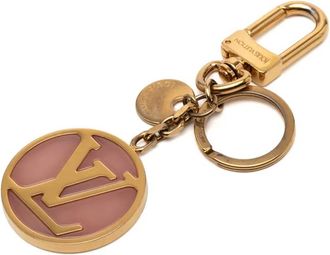 Louis Vuitton 2016 Gold Plated and Resin LV Circle Holder and Bag Charm key chain