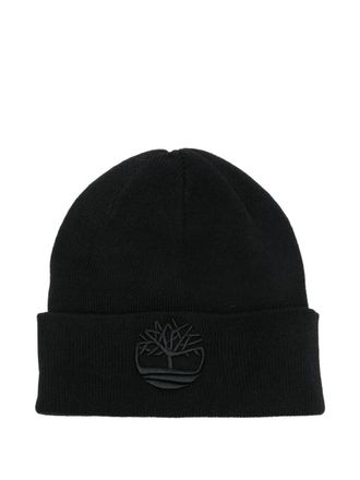 Timberland logo beanie - women - Polyester/Acrylic - One Size - Black