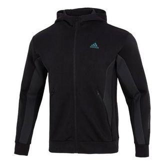 adidas Mens adidas St Blok Knjkt Athleisure Casual Sports Solid Color Hooded Jacket Black HM2992