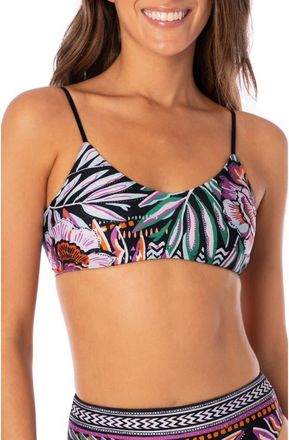 Maaji Jaguar Jungle Lanai Bikini Top in Black at Nordstrom Rack, Size Medium
