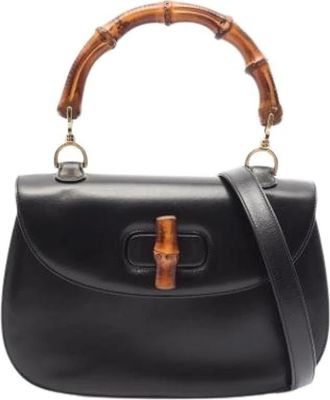 Gucci Pre-owned Bamboo Handtas - Dames - Vintage Handtas - Zwart - ONE Size - Leer - Vintage