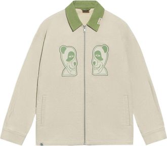Li-Ning BadFive Pattern Loose Jacket Beige Green AFDRA33-2