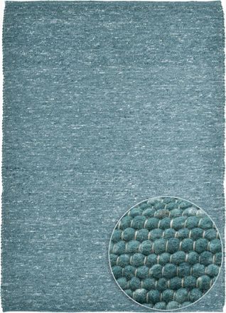 THEKO Alfombra tejida a mano en lana virgen - petróleo 190x250 cm