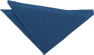 DQT Men Knit Knitted Casual Handkerchief Pocket Square - Cerulean Blue
