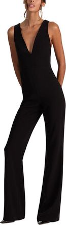 Alice & Olivia Alice + Olivia Nova Deep V Neck Cape Jumpsuit