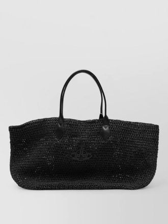 Vivienne Westwood rectangular woven beach bag dual handles