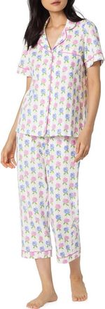 Bedhead Pajamas Print Stretch Organic Cotton Jersey Crop Pajamas in Cottage Parlor at Nordstrom, Size X-Large