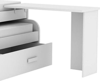 Muemue Escritorio soporte aglomerado blanco 76,5x150x45cm