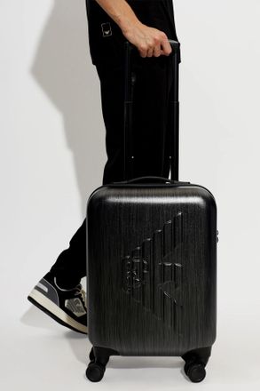 Emporio Armani Suitcase With Embossed Logo, Mens, Black