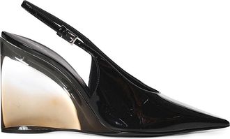 Alaia Patent Leather Wedge Slingback