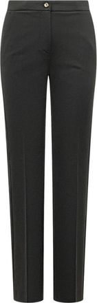 Pinko Rechte Broek met Knopen - Dames - Slim Fit Broeken - Zwart - S - Leer - Broeken