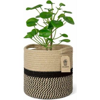 OEM Cesta De Cuerda De Algod&oacute;n Tejida Para Macetas De 20 Cm, Jardineras De Suelo, Cesta Organizadora De Almacenamiento De 20 Cm X 20 Cm, Decoraci&oacute;n Modern