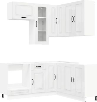 vidaXL Unidad De Cocina Kalmar 8 Uds. Blanco Brillante Vidaxl