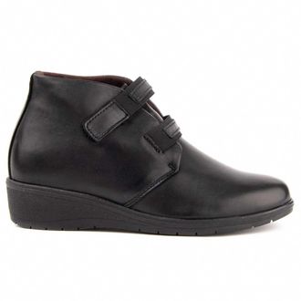 Purapiel Akilav 104906 Womens Leather Wedge Ankle Boot, Black/White, 8.5 UK