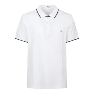 Fay Polo Shirts, male, White, Size: 2XL Slim-fit Polo Shirt