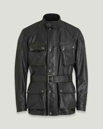 Belstaff Trialmaster Panther Icon Jacket Mens Hand Waxed Leather Black Size UK 34
