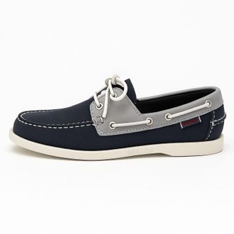 Sebago Womens Spinnaker Moccasin Shoes In Navy/lagoon
