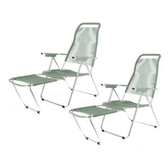 Jan Kurtz Fiam - Liegestuhl Spaghetti, Gestell Aluminium / Bespannung salbei (2er-Set)
