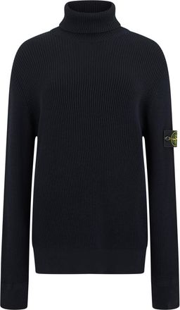 Stone Island Dark Blue Turtle Neck Sweater