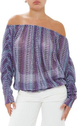Ramy Brook Grace Long Sleeve Knit Top in Cabana Blue at Nordstrom Rack, Size Xx-Small