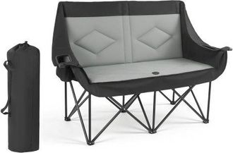 OEM Silla De Camping Plegable Doble, Capacidad M&aacute;xima De 300 Kg Con Respaldo Acolchado, Silla De Pesca De Tela Oxford 600d Port&aacute;til Con Portavasos Y Bolsi