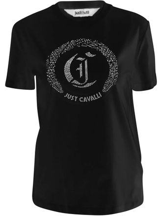 Tシャツ・カットソー JUST CAVALLI Men T-shirt Black 77OAHE25CJ110 899 T-Shirt With Logo in Black for Men | Roberto Cavalli®
