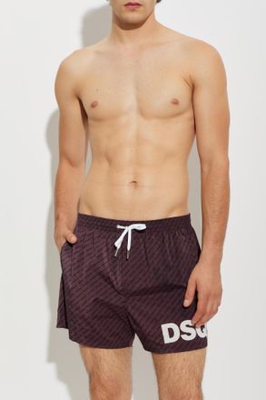 Dsquared2 Monogram Swim Shorts, Mens, Burgundy
