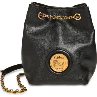 Chlo&eacute; Horse Medal Leather Shoulder Bag in Black at Nordstrom