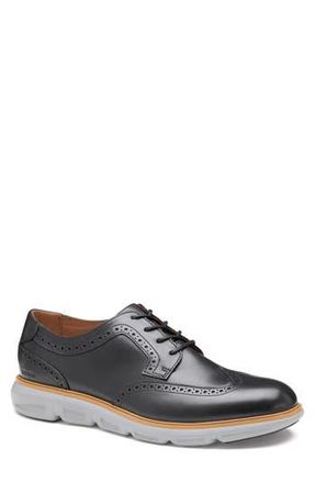 Johnston & Murphy Larkin Wingtip Derby in Black Italian Calfskin at Nordstrom Rack, Size 10.5
