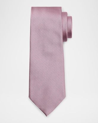 Ermenegildo Zegna Mens Tonal Micro-Grid Tie