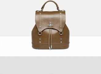 Vivienne Westwood Max Small Backpack Shiny Veget Tanned Oyster-grey
