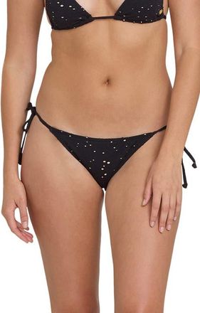 Billabong Eye on You Side Tie Bikini Bottoms in Black Pebble at Nordstrom, Size Small