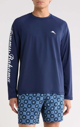 Tommy Bahama Chill Time Bay IslandZone Long Sleeve Rashguard in Maritime at Nordstrom, Size X-Large