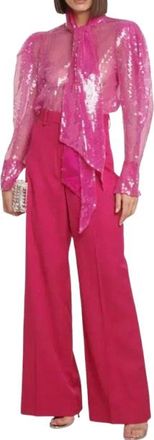 Nina Ricci Pink Sequin Embellished Blouse Size S