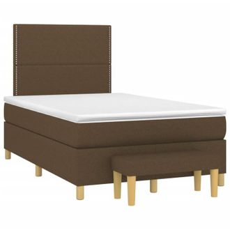 vidaXL Vidaxl - Cama Box Spring Con Colch&oacute;n Tela Marr&oacute;n Oscuro 120x190 Cm
