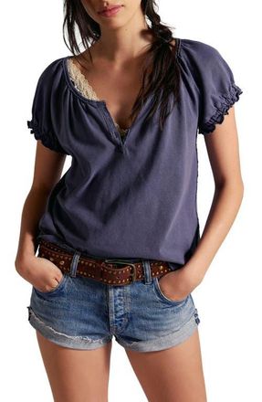 Free People Issa Puff Sleeve Top in Peacoat at Nordstrom, Size X-Large