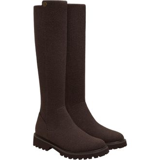 Vivaia Round-Toe Stretchy Wool Knee-High Boots in Dark Chocolate at Nordstrom, Size 7.5