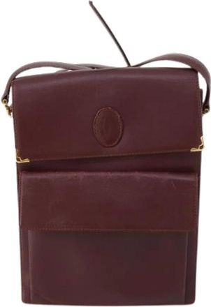 Cartier Pre-owned Cross Body Bags, female, Red, Size: ONE SIZE Pre-owned Vintage Leather Shoulder Bag
