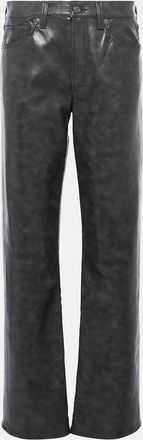 A Gold E Sloane mid-rise leather straight pants