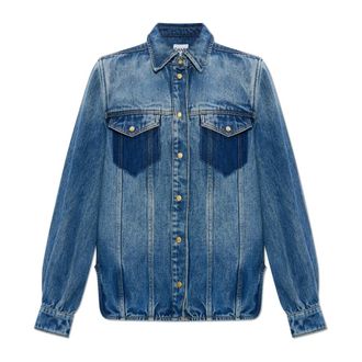 Ganni Denim Shirts, female, Blue, Size: XS Denim Shirt