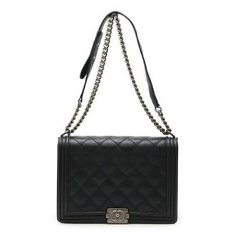 Chanel Pre-owned Leather chanel-bags - Dames - Pre-owned - Zwart - Maat: ONE Size Leer