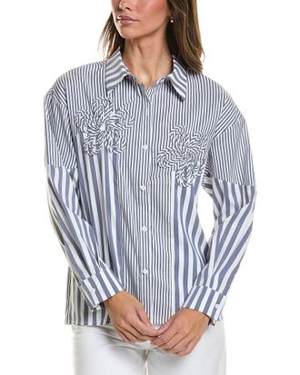 Gracia Stripped Floral Shirt