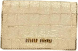Miu Miu Pre-owned Leather Wallet - Dames - Vintage Accessoires - Wit - ONE Size - Leer - Vintage