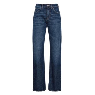 Pinko Pinko, Jeans, Dames, Blauw, W27, Katoen, Wide Leg Blauwe Katoenmix Jeans