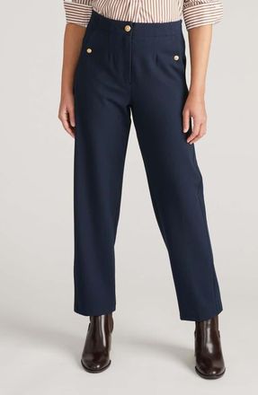 Universal Standard Audrey Tailored Ponte Pants in Navy W/Gold Buttons at Nordstrom, Size Xxx-Large