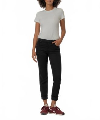 Kut from the Kloth Amy Crop Straight Leg Jeans In Black